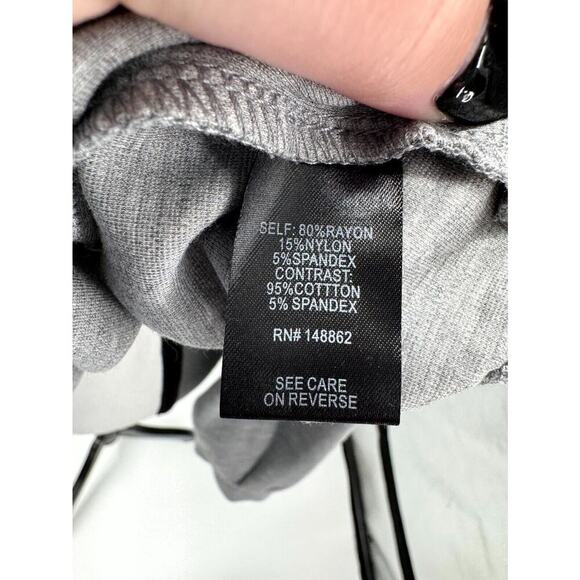 Torrid Cardigan Sweater Women's 3 Heather Gray Rayon Stretch Tight Knit Full Zip - Picture 4 of 6